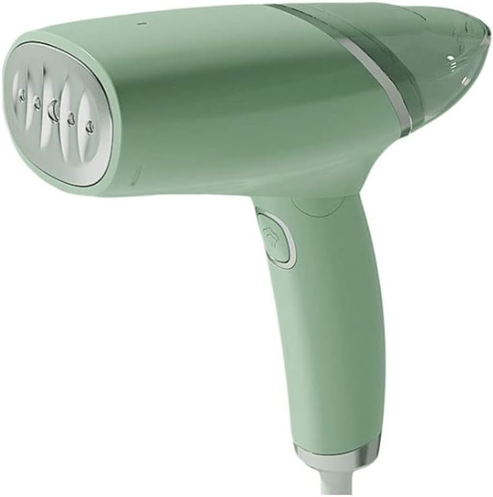 Steamer for Clothes, Hand Held Portable Travel Garment Steamer, Metal Steam Head, Pump System, Mini Size, Handheld Steamer for Any Fabrics, No Water Spitting (Color : Green)