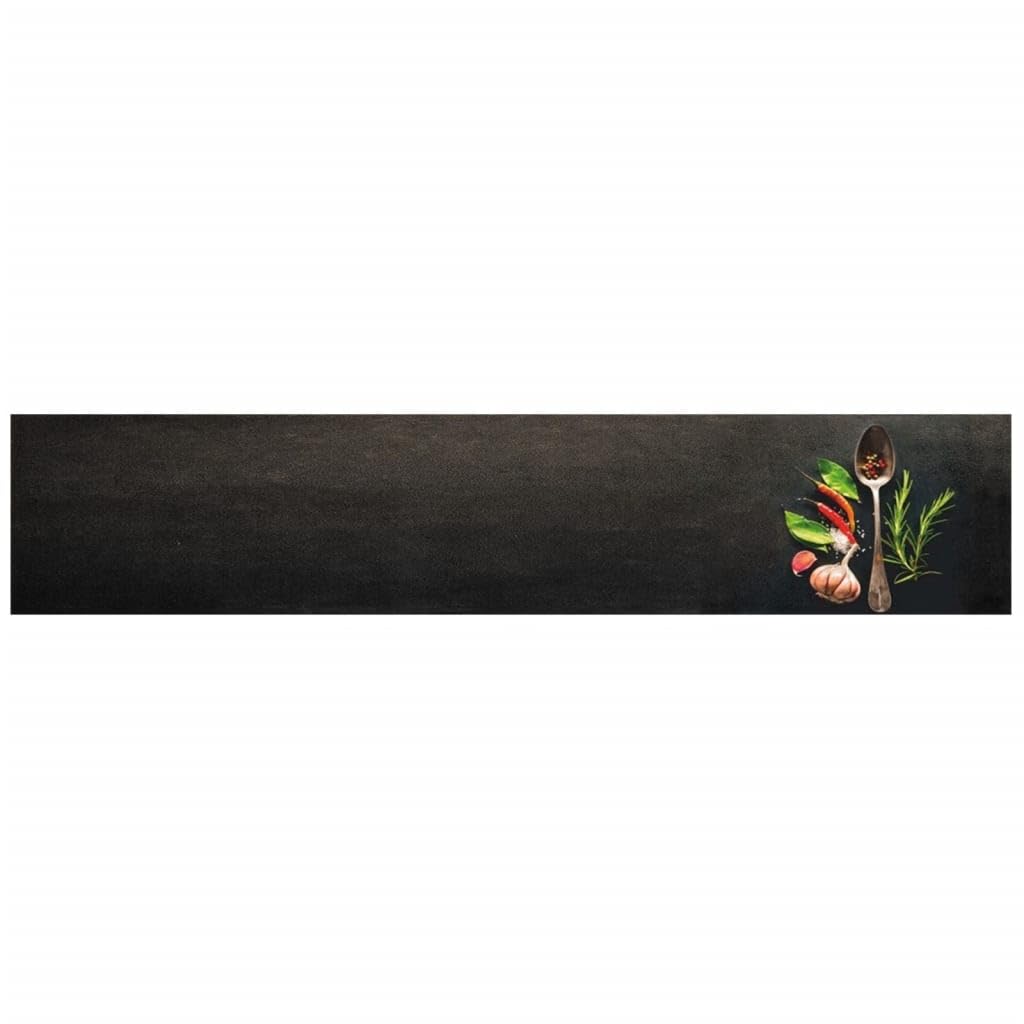 Tapis de cuisine lavable 60x300 cm en velours gris avec dos antidérapant en latex