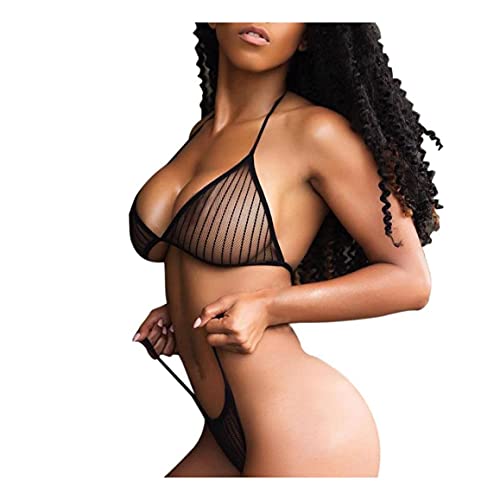 Sexy Lingerie Set for Women Naughty for Sex,Womens Lingerie,Women'S Exotic Lingerie Sets,Lace Lingerie Contrast Color Sexy Splicing Womens Underwire Underwear Cute Naughty for Sex See-Through Halter Babydoll