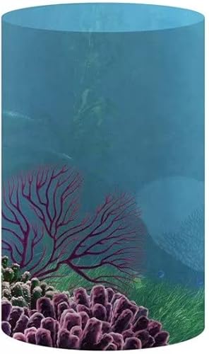 Miniatura 2 de AOSTO Cubiertas de pilar de Spandex elásticas para soportes de pedestal de cilindro de metal, cubiertas de soporte de caja de exhibición, película