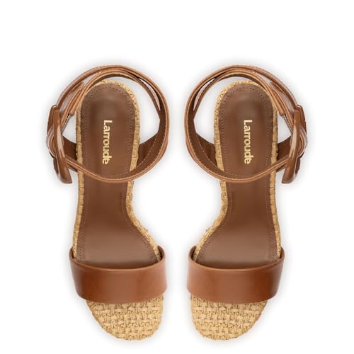 Dolly Verona Sandal In Caramel Leather And Natural Raffia3