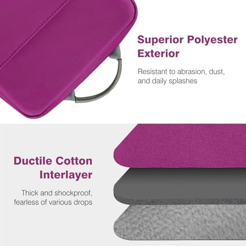 Image of Dadanism 9-11 Inch Tablet Sleeve Bag Carrying Case with Shoulder Strap for iPad (A16) 11 inch, iPad 10th Gen 10.9 inch, iPad Air M4 /Pro M5 11 inch, iPad 9 /8 /7th 10.2 inch, Galaxy Tab A11+ Plus 11 inch, Fuchsia