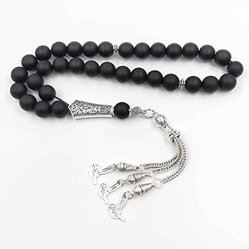 Tasbih Natural Negro Mate Ágata Musulmana Regalo Islámico Misbaha Rosario Bead Eid Adha Regalo