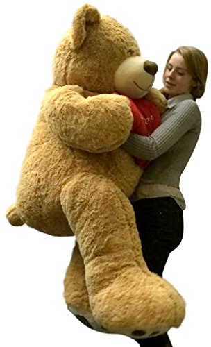 Big Plush I Love You Giant Teddy Bear 5 Foot Soft Tan 60 Inch, Holds Heart Pillow #TOP3