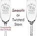 Mr Mrs Wedding Reception Celebration Twisty Stem Champagne Glasses Set of 2 Couples Newlywed Married Groom Bride Husband Wife Anniversary Engraved CLEAR Flute Glass Favors (Personalized)