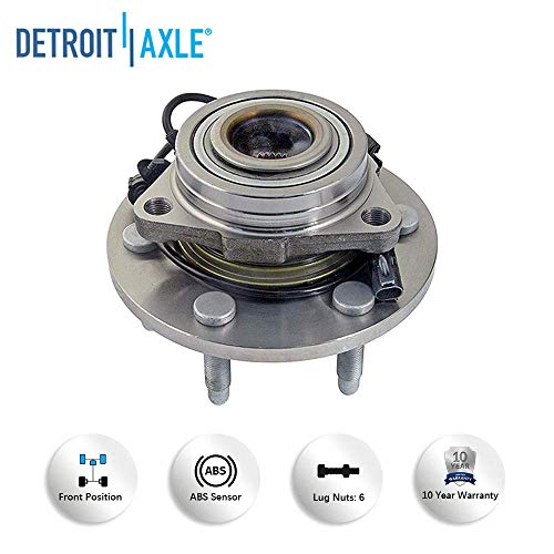 Detroit Axle - 4Wd Front Brake Kit + Wheel Hub Bearing Replacement For Escalade Avalanche Suburban Silverado Tahoe Yukonc - 8Pc Set #TOP3