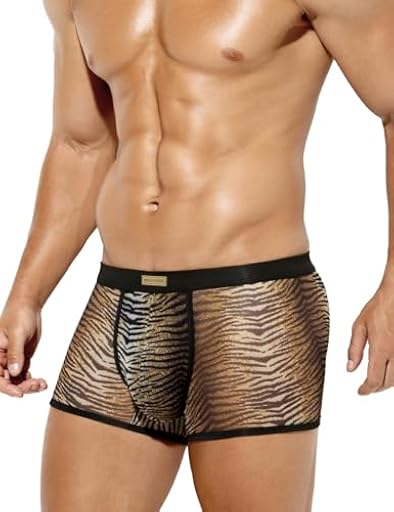 Casey Kevin Bóxers Hombre Sexy Mesh Calzoncillos Hombre Boxer Leopardo Elástico Ropa Interior Cómoda Trunks | Ya disponible en tu tienda friki favorita! En mundofriki.es!