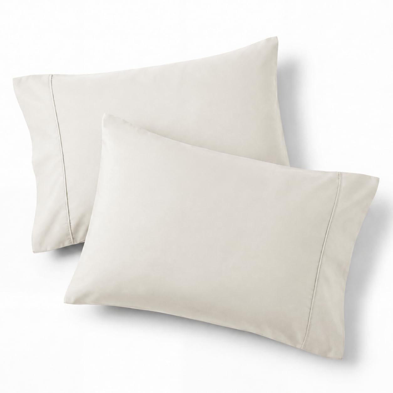 Bedsure Pillow Cases Standard Size Set of 2 - Brushed Microfiber Pillowcases, Super Soft Pillowcase, Pillow Sham Covers with Envelope Closure, Wrinkle, Fade Resistant, Linen, 20x26 Inches
