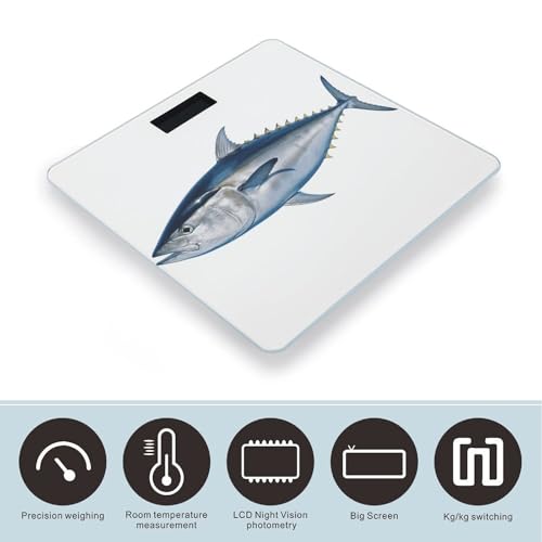 Báscula digital de baño Tuna Thunnus con pantalla LCD y cinta métrica miniatura 3