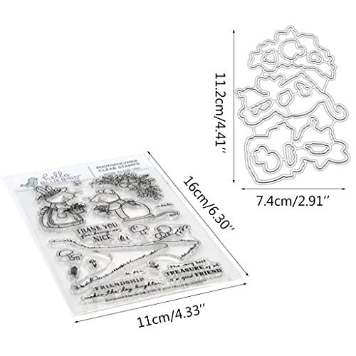 Timbro in silicone trasparente con topi e