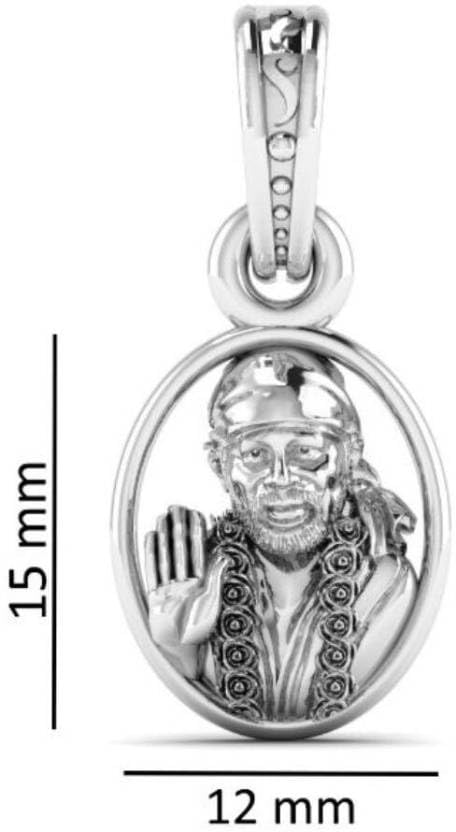 Pendentif Sai Baba en argent sterling 925 modèle de taille petite - 3