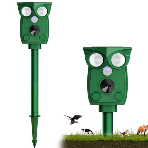 Cat Repellent Ultrasonic Cat Repellent Solar Rat Repellent Cat Deterrent for Gardens UK Outdoor Animal Deterrent Devices with Motion Sensor for Deer Dog Rabbit Skunk Yard Garden Farm Waterproof