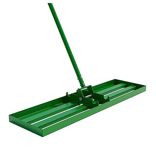 GAW Green Lawn Leveling Rake, 36" x 10" 7.2ft Handle Heavy Duty Ground Plate Leveling Tool Powder Coated Levelawn for Yard, Backyard, Garden, Golf Couse, Farm, Pasture