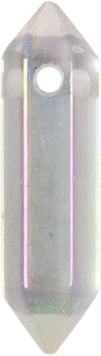 Justinstones Aqua Aura - Varita hexagonal de cuarzo transparente de 1.260 in, piedra preciosa natural, para hacer joyas, cuentas curativas para