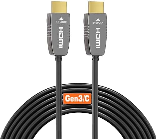 RUIPRO 8K HDMI Ultra High Speed Latest 2.1b Certified Fiber Optic Cable CL2 Rated 50 Feet 8K60Hz 4K120Hz 48Gbps eARC HDR HDCP2.3 for RTX4080/4090/3080/3090 Xbox PS5 AVR Projector LG/Samsung/Sony