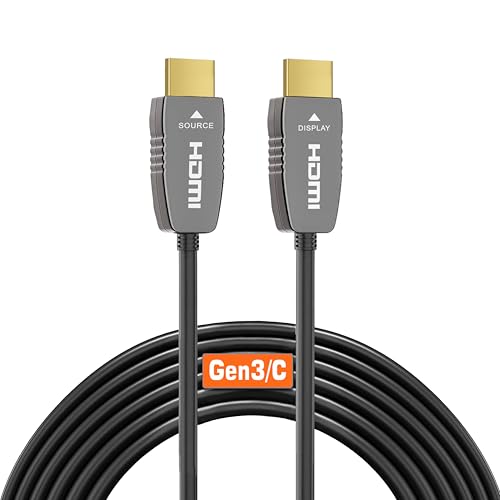 RUIPRO 8K CL2 HDMI Glasfaserkabel 10M, Zertifiziert HDMI 2.1 Ultra High Speed 48 Gbit/s, 8K@60Hz, 4K@120Hz, Dynamic HDR, eARC, Dolby, HDCP 2.2/2.3, kompatibel mit PS5, Xbox, TV, Beamer, AVR