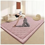 Generisch Japanische Bodenmatratze, Futon-Matratze, Faltbare Tatami-Auflage for Erwachsene, Aufrollbare Gästematratze for Bodenbetten for Camping, Gästezimmer for Erwachsene(Pink,150x200cm)