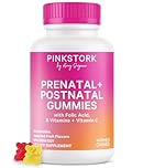 Pink Stork Prenatal + Postnatal Gummy Vitamins for Women – Daily Multivitamin with Folate + Biotin