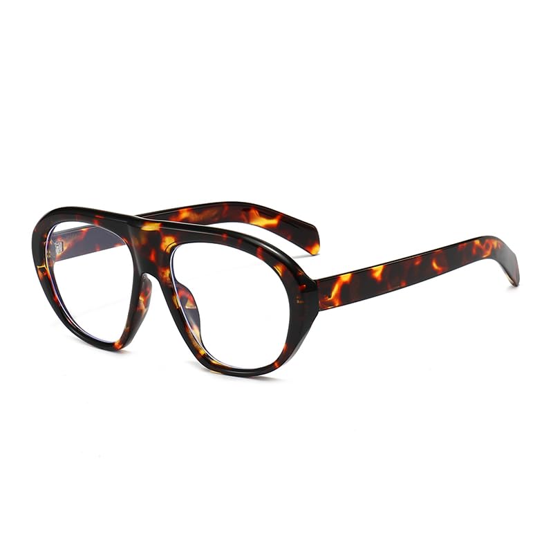 Long Keeper Gafas De Bloqueo De Luz Azul Oversized Montura AñOs 70 Retro Pilot Grande Gafas Con Filtro De Luz Azul Bloqueo Luz Azul, Antifatiga (Halcón Despejado)