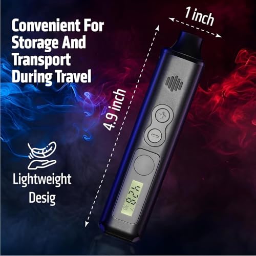 Vaporizer Cannabis verdampfer IOUQ KIT kräuter verdampfer Keramische Heizkammer LCD Display Bildschirm unterstützt weed e zigarette präzise Temperaturregelung (Diamantschwarz)