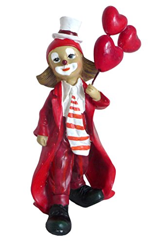 N / A Dekofigur Clown rot-weiß mit Krawatte Karneval Köln Harlekin Deko...