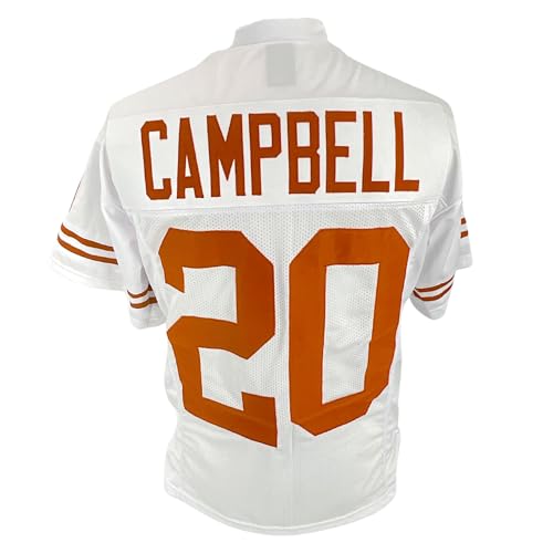 Earl Campbell Jersey White Texas | Unisex Adult Sizes S-5XL Unsigned Custom Sewn Stitched