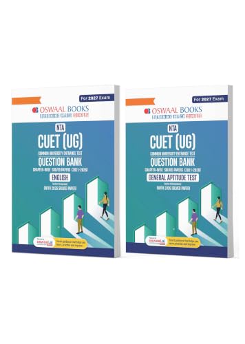 Image of Oswaal NTA CUET (UG) Chapter-wise Solved Papers Question Bank | English & General Aptitude Test | Set of 2 Books | With Solved Paper 2026 |For 2027 Exam |With Oswaal AI