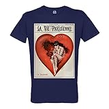 100% Coton biologique French Unicorn T-Shirt Homme Col Rond Coton Bio La Vie Parisienne La Jalousie Magazine Erotique Vintage 1928