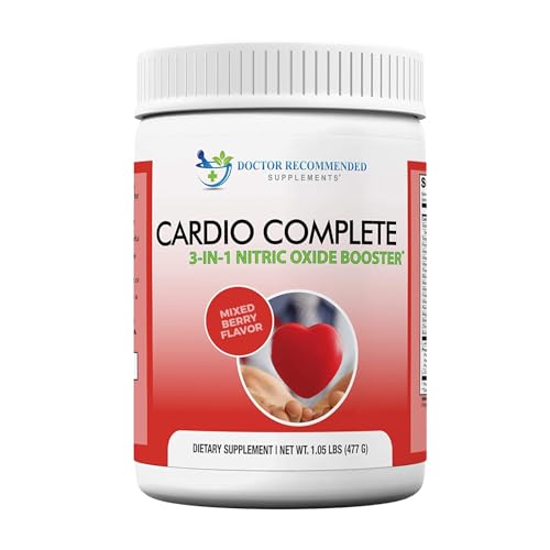 Cardio Complete - Heart Health Support Powder Supplement - 3-in-1 Nitric Oxide Booster with 5 000 L-Arginine 1 000mg L-Citrulline and Hawthorn Berry