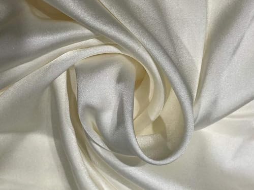 Soie Lycra blanc ivoire : tissu de luxe 32 mommes pour haute couture