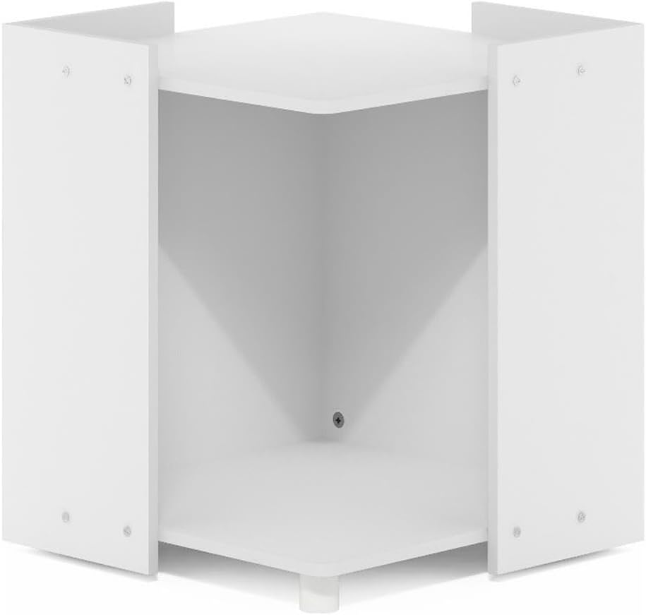 Pemberly Row Contemporary Litter Box Enclosure, Solid White Finish, CARB Grade Composite Wood, 16.6 x 16.6 x 20.1 in, Multifunctional Pet Furniture with Casters for Small Pets Privacy or Home Decor