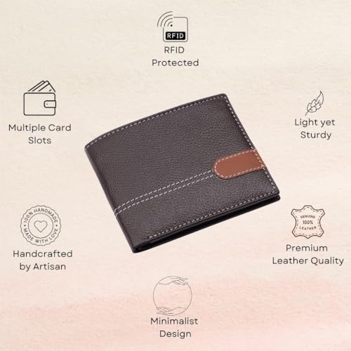 Image of LONDON ALLEY Swiss Classic Brown Leather Wallet & Black /Brown Reversible Belt Combo Gift Box for Men