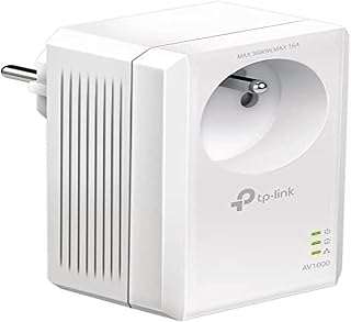 TP-Link CPL 1000 Mbps mit 1 Gigabit-Port und integrierter Steckdose – ideal für Multi-TV-Service zu Hause, kompatibel mit Allen Boxen, TL-PA7017P (FR)