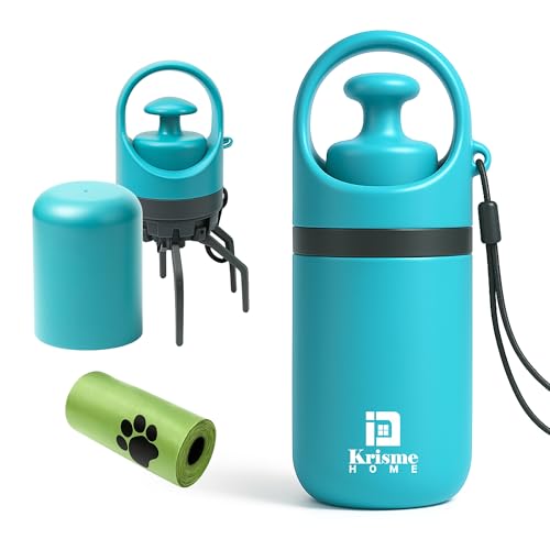 KRISME Home Portable Dog Pooper Scooper for Walks - Handheld Poop Picker with Bag Attached - Lightweight Dog Poop Catcher & Claw Grabber - Compact Poop Scooper for Dogs, Easy Mess-Free Cleanup