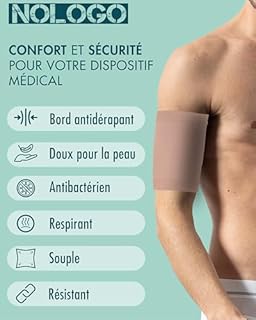 NOLOGO Manchon PICC Line Antibactérien 2pcs – Protection Bras Respirante pour Capteur Glycémie et Tatouage, Manchon Compression Bras en Microfibre – Made in Italy