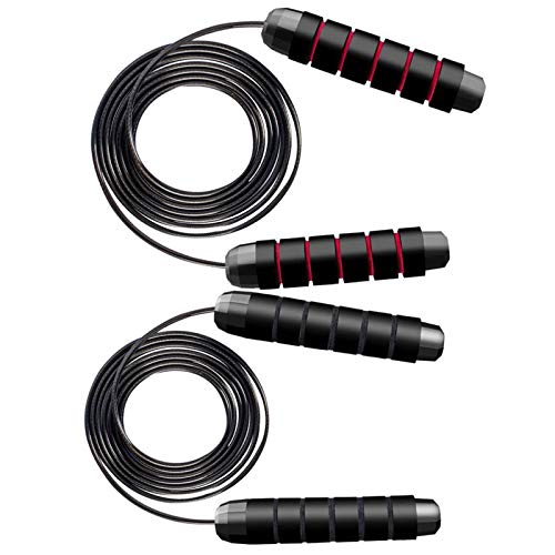 Jump Ropes, Tangle-Free Rapid Speed Jumping Rope Cable with Ball Bearings for Women, Men, and Kids, Adjustable Steel Skip Rope 2 Pack