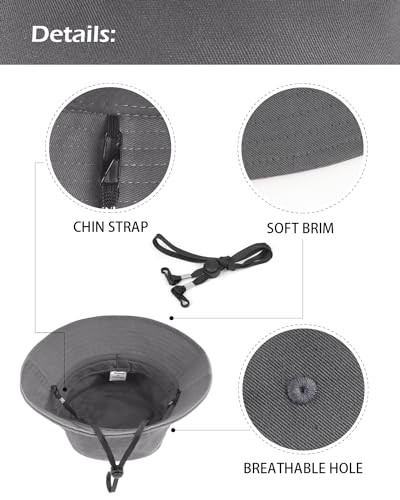 Image of XXL Oversize Bucket Hat Reversible, XL L M S Fisherman Sun Cap With Chin Strap, Travel Beach Outdoor Hat For Men Women