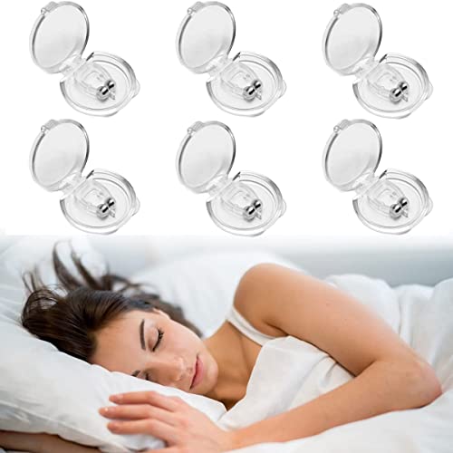 Anti Snoring Devices 6 PCS Magnetic Anti Snore Clip Nasal Dilators Snore Stopper Snoring Relief Reusable for Men/Women Removal of Noise While Sleeping