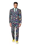OppoSuits Lustige Verrückt Anzüge für Herren - Mr. Vegas - Komplettes Set: Jackett, Hose und Krawatte
