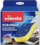 Vileda - Esponja de cerámica de Vidrio para Estufas (4 esponjas) | Esponja de Limpieza para Estufas antiarañazos