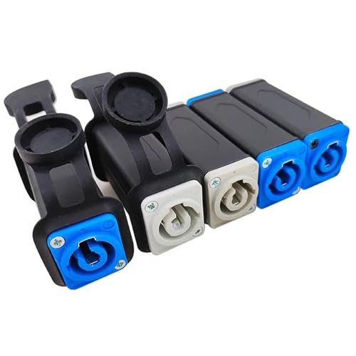 Conector recto para montaje en panel con acoplador adaptador AC en gris oscuro, pack de 10 7