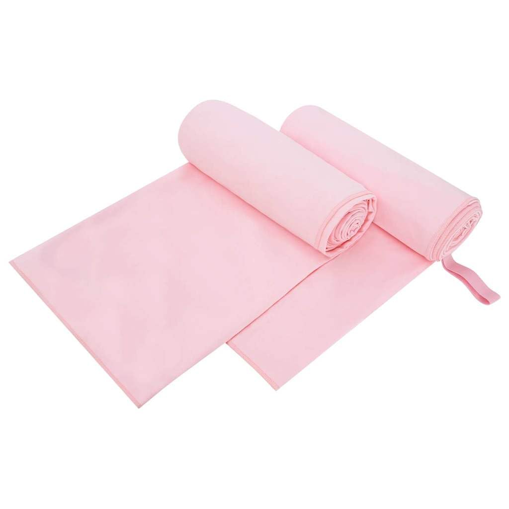 Lot de 2 serviettes de sport rose 200 x 100 cm en polyester polyamide à séchage rapide absorbantes pour salle de sport, camping, extérieur, spa, bien-être
