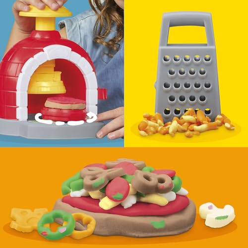 Play-Doh Kitchen Creations Pizzabäckerei, 4 x 57g Dosen und 2 x 28g Dosen Knetmasse… – Ansicht 4