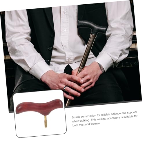Cabezal de bastón de madera elegante pomo ergonómico marrón 3