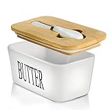 Hasense Mantequera con tapa, color blanco