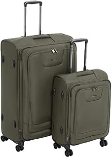 AmazonBasics 2 Piece Expandable Softside Spinner Luggage Suitcase With TSA Lock And Wheels