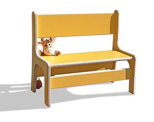Eli-Kids Kinderbank aus Multiplexholz | Sitzhöhe 25 cm | stabile Kindersitzbank für Kinderzimmer und Spielbereich | hochwertig verarbeitet | modernes Design in Weiß oder Natur