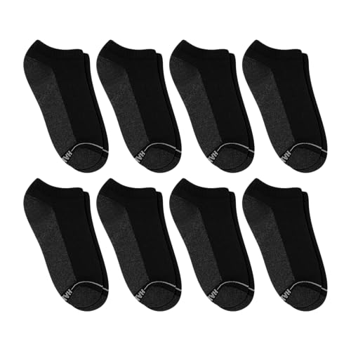 Image of Hanes Men's Max Cushion Low Cut Socks, 6, 8, and 12 Pair Pack, White and Black