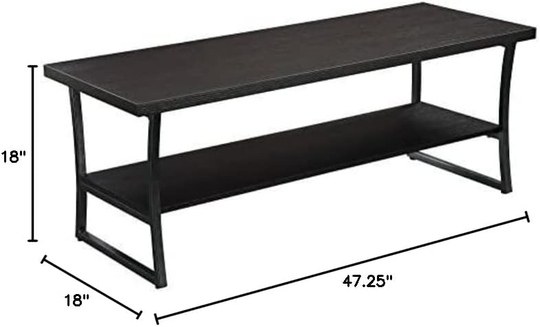Convenience Concepts X-Calibur Coffee Table, Espresso / Slate Gray Frame