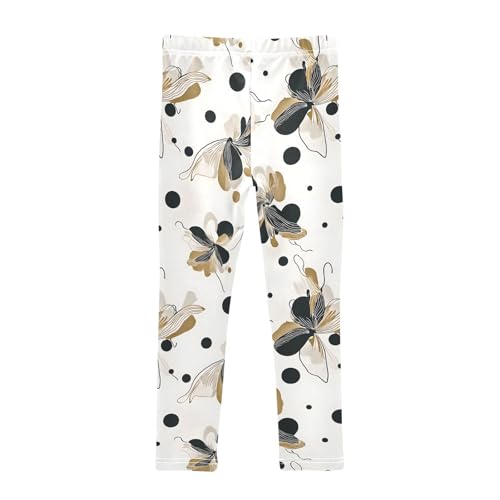 Abstract Butterfly Dots Girls Leggings Ultra Soft Compression Yoga Gym Pants for Kids 4-10T2